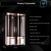 Manual Hand Soap Dispenser Wall Mount Double Liquid Shampoo Shower