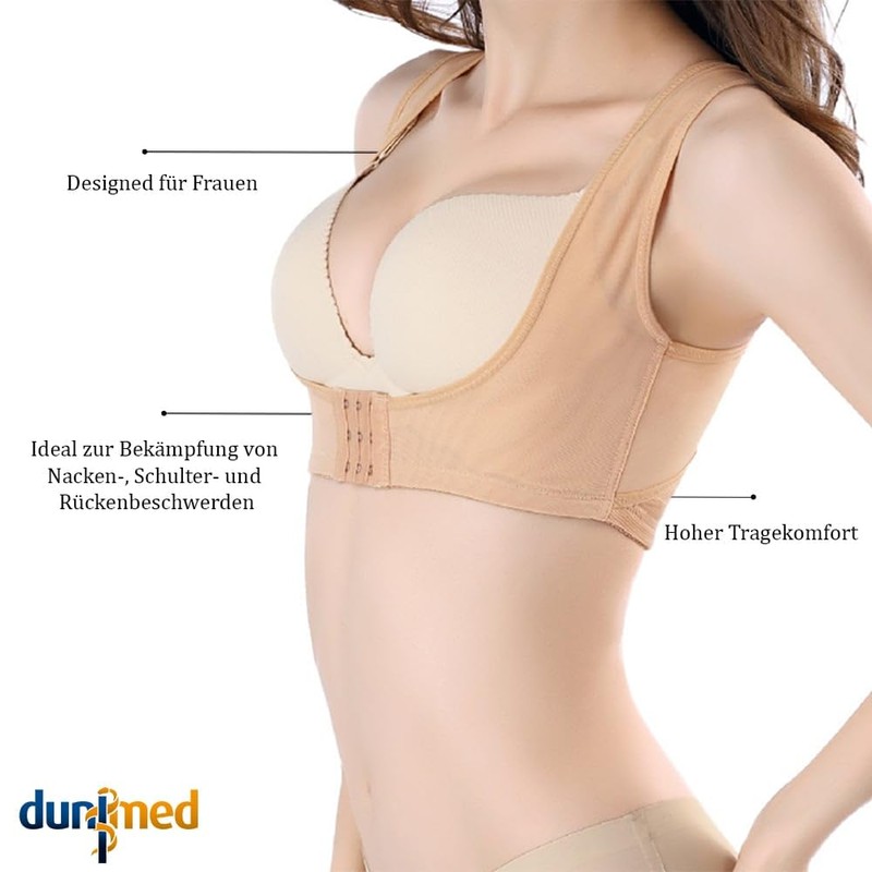 Dunimed Posture Corrector for Women (Black and Beige)