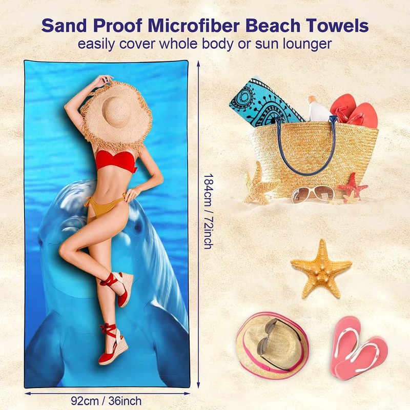 Violetpos Quick Drying and Lightweight Beach Towels Beach Towel Large