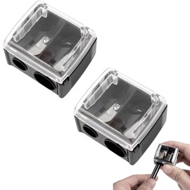 Pack of 2 Makeup Sharpener, Cosmetic Sharpener for Eyeliner Pencils, Universal Sharpener for Eyebrow Pencil, Lip Liner & Eyeliner, with Precision Blades, Handy for Travel (2)