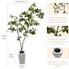 Artificial Gardenia Tree with White Flowers, 6 ft Tall, Potted