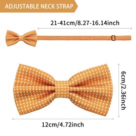 SYAYA Men Silk Formal Tuxedo Bow Tie, Teen Boy Pre-Tied Classic Tux Bowtie with Polka Dots For Easter Large Necktie BT1, Pale Pink, One Size