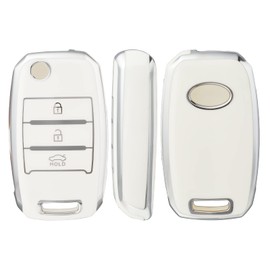 OFFCURVE Car Key Case, Key Cover, Key Cover, Protective Cover, 3 Buttons, Fits Kia Sportage Rio Sorento Carens Optima Soul Picanto Forte Cerato Ceed Venga Cadenza K3 K5