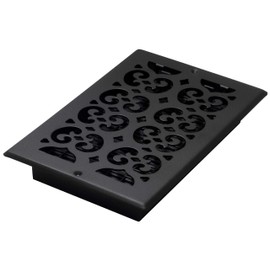 Decor Grates ST610W Scroll Design Wall/Ceiling Register, 6x10 Inches, Textured Black