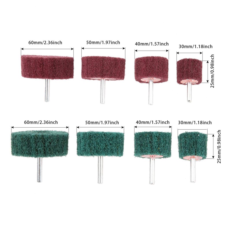 10 Pc Mounted Fiber Mop Polishing Brush Wheel for Drill