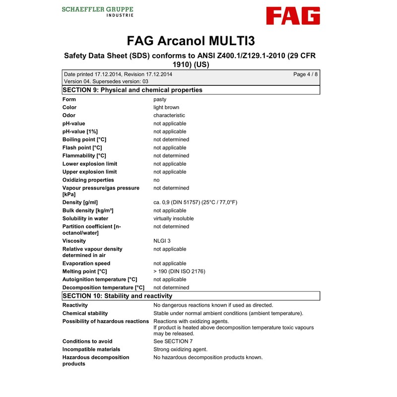 FAG MULTI3 - Extreme Low Temperature Grease E25B Arcanol Grease