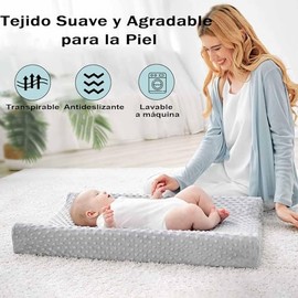 2 piezas cambiador para bebe, Funda de colchón elástica extraíble y lavable, Material de algodón puro, Suave y transpirable (Blanco+ Rosa, Tamaño estándar)