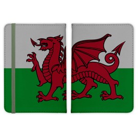 ShopQuality4U Wales Welsh Flag Leather Passport Holder - for Men & Women - British Full Printed Passport Cover Case Passport Wallet