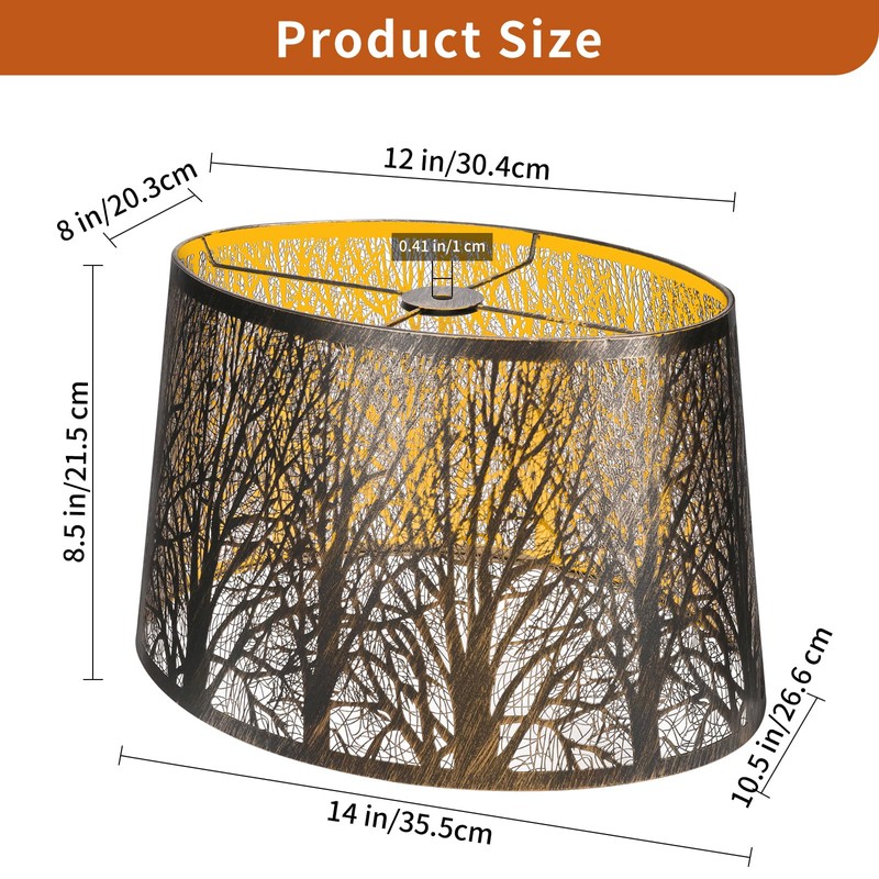Metal Lamp Shade, Large Lampshade for Table Floor Lamps, (12×8)''