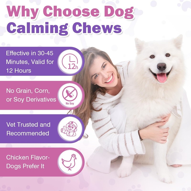 TTLXRL Calming Chews for Dogs Hemp Chicken Flavor Anxiety Relief