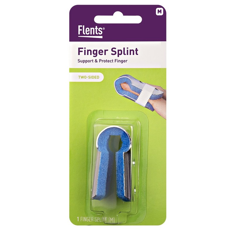 Flents Finger Splint, 2-Sided Splint, Medium, Supports & Protects Injured
