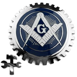 Generic Freemason Mason Masonic Engineering Automotive Grill Badge Emblem for Trucks and Cars, Stainless Steel