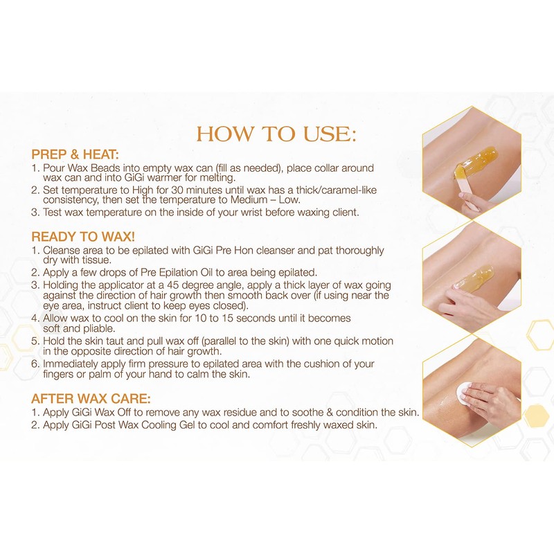 GiGi Hard Wax Beads, Golden Honee All Purpose Hair Removal