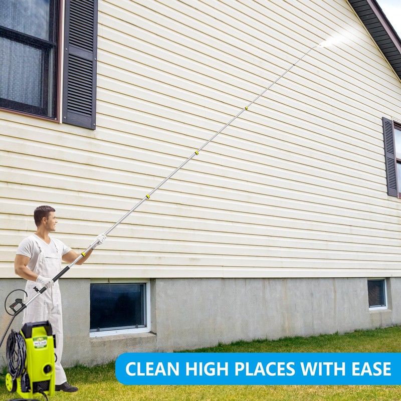 ExtraFein 24 FT Telescoping Pressure Washer Wand Extension, Aluminum Power