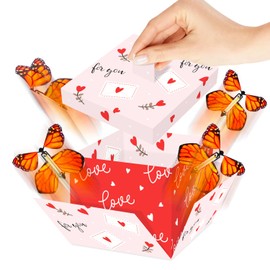 FETTIPOP DIY Gift Box Butterfly Explosion (Love) 8.5 x 14 x 11 cm, Gift Box Surprise