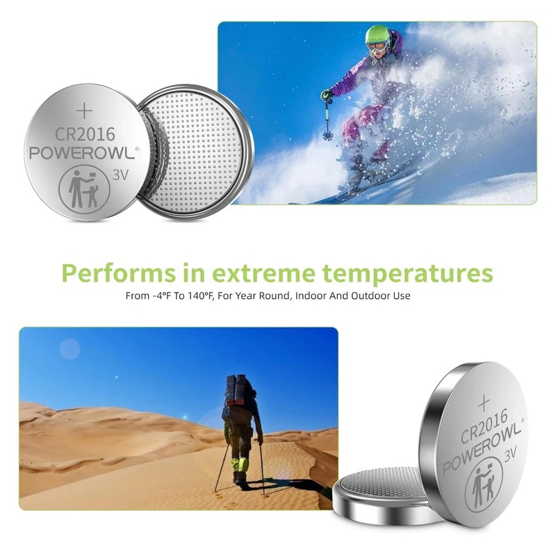 POWEROWL High Capacity CR2016 Battery (15-Pack) CR 2016 3v Lithium