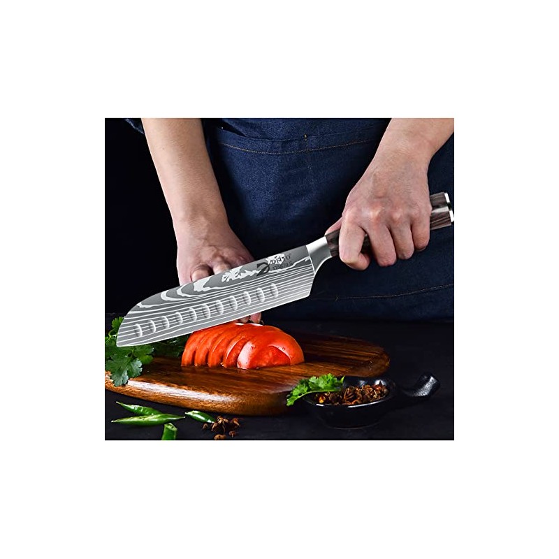 Dfito - Juego de cuchillos de chef con bolsa enrollable,