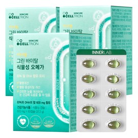Inner wrap Celltrion Inner Lab Green Vital Vegetable Omega 3 60 Capsules 3 Boxes / 셀트리온 이너랩 그린 바이탈 식물성 오메가3 60캡슐 3박스