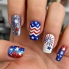 4th of July Press on Nails Medium Square SWEKKE Fake