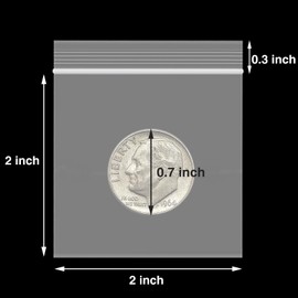 Aubeco 600Pcs 2" x 2" Clear Plastic Zip Bags, 2 Mil Thick, Small Jewelry Baggies for Necklace, Ring, Coin, Beads, Jewelry, Pill