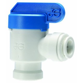 John Guest Speedfit PPSV501222WP John Guest 3/8" x 1/4" Push-Fit Shut-Off Valve Elbow, White