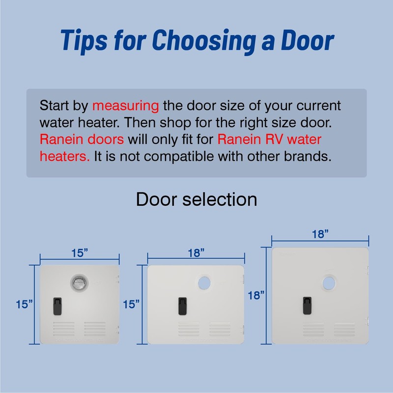 Ranein 18 x 18 Inches RV Water Heater Black Door.