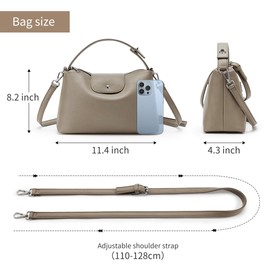 Kalidi Faux Leather Shoulder Bag Women's Handbag Crossbody Bag Handbags for Women Handbag Women's Medium Size for School Office Work Travel Excursion Shopping, gray