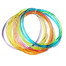 Gifts For Her Set of 12 Multi Colour Glitter Gummy Bracelets/Bands