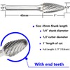 Carbide Burr Set 1/4" Shank SF-3 Die Grinder Bits Tungsten
