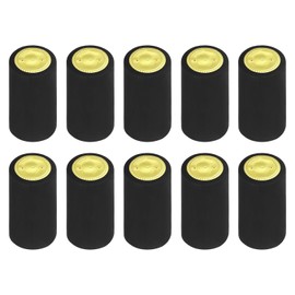uxcell 100Pcs PVC Heat Shrink Capsules Wine Bottle Capsules Shrink Cap Wrap Shrink Top Cover for Wine Cellars and Home Kitchen, Black/Gold 32x45mm