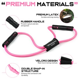 RENRANRING Figure 8 Fitness Resistance Bands with Handles - Exercise Tube Band Set of 3 for Arm and Shoulder Stretch, Rope 8 Word Elastic for Women and Men