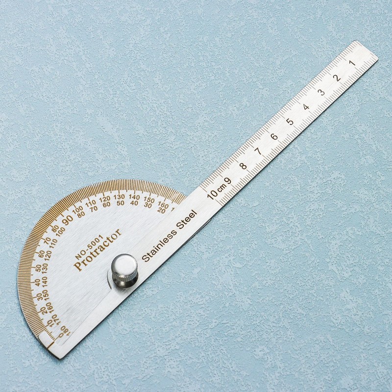 Urjumpea 180 Degree Spin Angle Finder Protractor Multifunctiona Stainless Steel