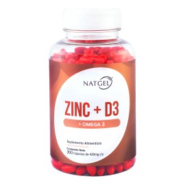 Zinc + D3 Y Omega 3 | 300 Softgels De 420 Mg | Natgel