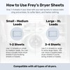 FREY Naturally Scented Dryer Sheets - Fabric Softener for Soft,