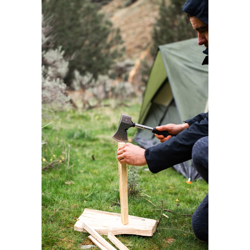 Stansport Rubber Handle Camp Axe/Hammer, Black, Silver, 13.25"" l x