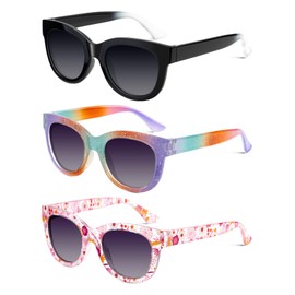 QALLY Kids-Sunglasses Boys Polarized Sunglasses: Square Sun Glasses UV Potection for Girls Children Age 3-12 (3 Pack)