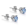 RIZILIA Stud Pierced Earrings with Round Cut Gemstones CZ [Tanzanite]