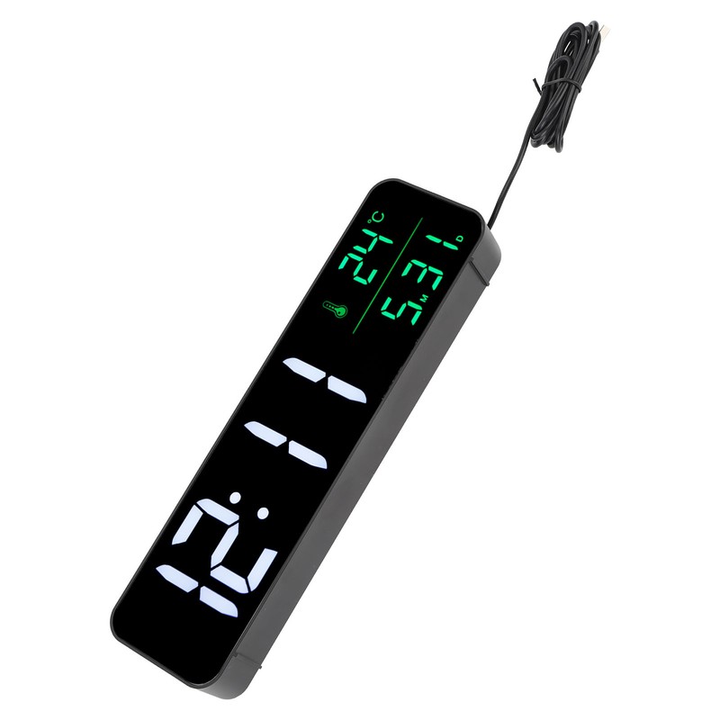 LED Music Alarm Clock 5 Adjustable Brightness 12/24H Large Display