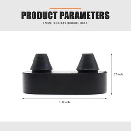 DYEKNEE 2 PCS Car Hood Buckle Rubber Pads, 1.38" x 0.7" Hood Lock to Fender Bumper Pads, Auto Parts, Compatible with Wrangler TJ-97-06 (Black)