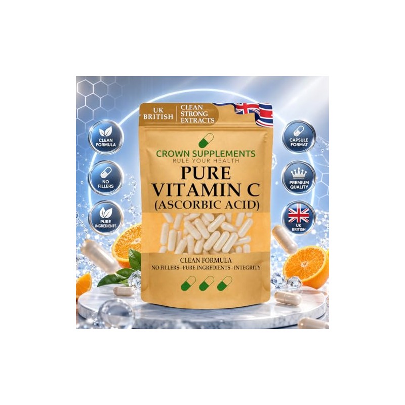 Pure Vitamin C Capsules Ascorbic Acid | Clean Supplements |