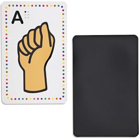 ASL - Tarjetas flash de lenguaje de señas, 26 letras con gestos, respaldo magnético