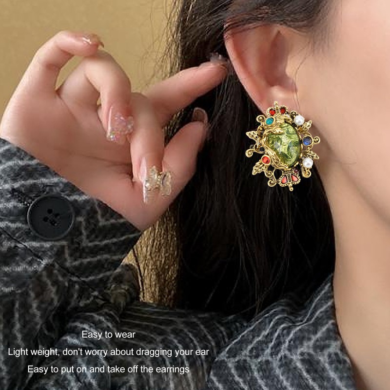 Vintage Court Style Earrings Fashionable Exquisite Luster Retro Earrings for