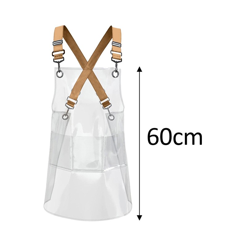 Rockible Transparent Waterproof TPU Apron - Unisex Adjustable Bib Apron