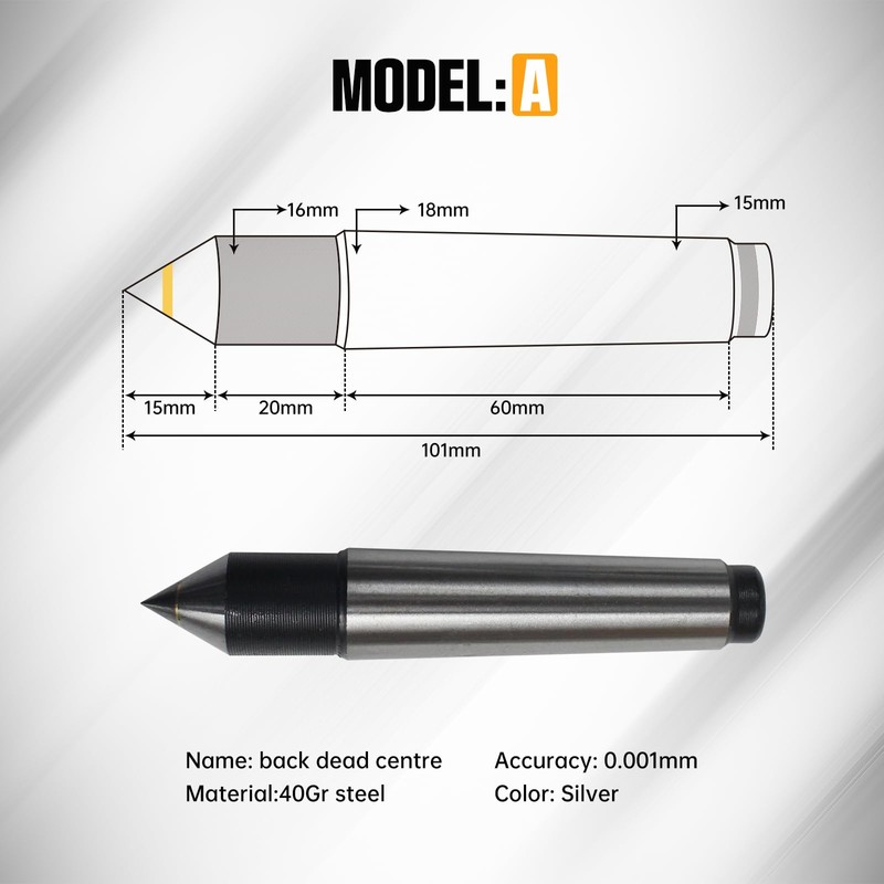 CNCTOPBAOS 65mm Lathe Center Morse Taper 2 Live Center Movable