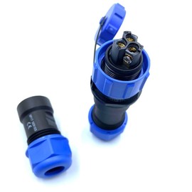 Connector Plug Aviation Plug SP17 3-Pin IP68 3 Pin Solderless Aviation Plug Waterproof and Dustproof Aviation Plug for Outdoor Lamps Used 500V 10A (14AWG Cable Screw Crimp)