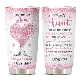 ZANIION Aunt Gifts from Niece Nephew Tumbler, Aunt Gifts, Best Aunt Ever Gifts - Auntie Gift Ideas - Great Gift for Aunts, Christmas Mothers Day Birthday Gifts for Aunt Coffee Cup 20oz