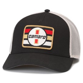 AMERICAN NEEDLE Camaro Valin Patch Adjustable Snapback Baseball Hat, Ivory/Black (22005A-CAMARO-IBLK)