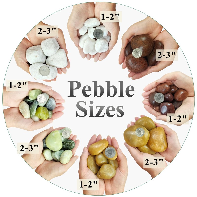FANTIAN 5 lbs Green River Rocks for Plants, 2-3 Inch
