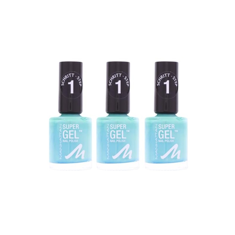 3 x Manhattan Super Gel Nagellack 098 Never Blue With
