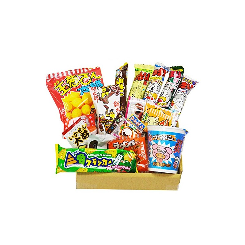 Japanese Dagashi 18 pcs assortment & Cup Noodles ramen BUTAMEN